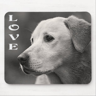 Love Yellow Labrador Retriever Puppy Dog Mousepad Muismat
