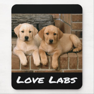 Love Yellow Labrador Retriever Puppy Dog Muismat