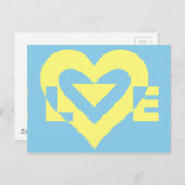Love Yellow on Blue Briefkaart (Voorkant / Achterkant)