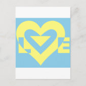 Love Yellow on Blue Briefkaart (Voorkant)
