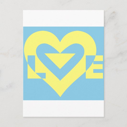 Love Yellow on Blue Briefkaart (Voorkant)