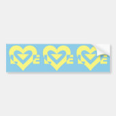 Love Yellow on Blue Bumpersticker (Voorkant)
