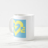 Love Yellow on Blue Koffiemok (Voorkant links)