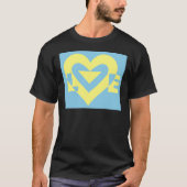 Love Yellow on Blue T-shirt (Voorkant)