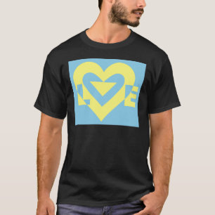 Love Yellow on Blue T-shirt
