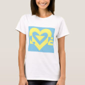 Love Yellow on Blue T-shirt (Voorkant)