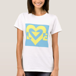 Love Yellow on Blue T-shirt