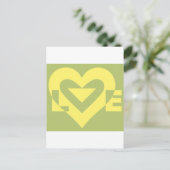 Love Yellow on Sage Green Briefkaart (Staand voorkant)
