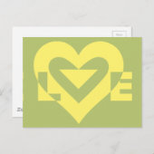 Love Yellow on Sage Green Briefkaart (Voorkant / Achterkant)