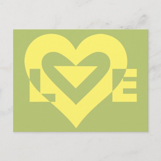 Love Yellow on Sage Green Briefkaart (Voorkant)