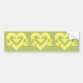 Love Yellow on Sage Green Bumpersticker (Voorkant)