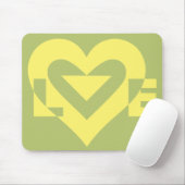 Love Yellow on Sage Green Muismat (Met muis)