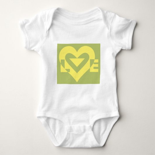 Love Yellow on Sage Green Romper (Voorkant)