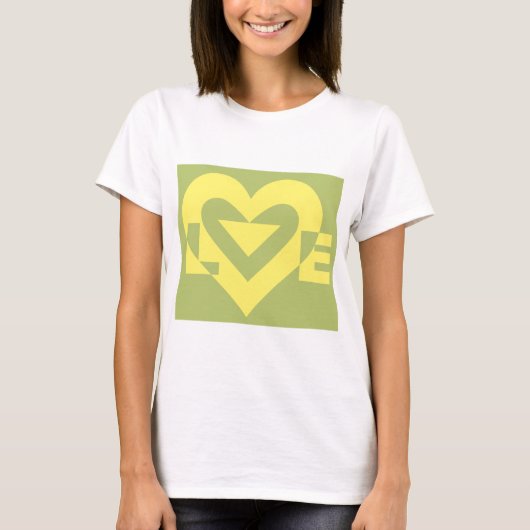 Love Yellow on Sage Green T-shirt (Voorkant)