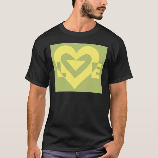 Love Yellow on Sage Green T-shirt (Voorkant)