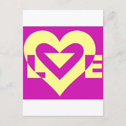 Love Yellow op Paars Briefkaart (Voorkant)