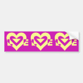Love Yellow op Paars Bumpersticker (Voorkant)