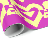 Love Yellow op Paars Cadeaupapier (Rol Hoek)