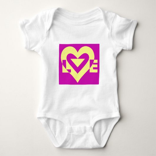Love Yellow op Paars Romper (Voorkant)