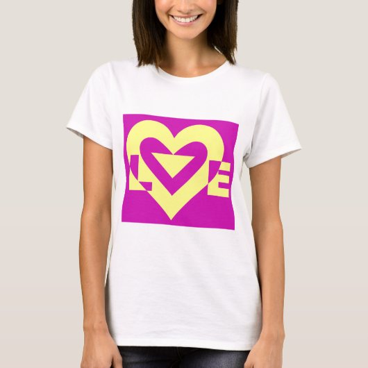 Love Yellow op Paars T-shirt (Voorkant)