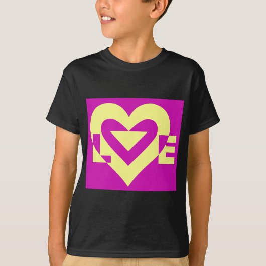 Love Yellow op Paars T-shirt (Voorkant)