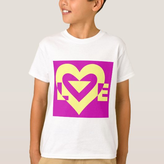 Love Yellow op Paars T-shirt (Voorkant)