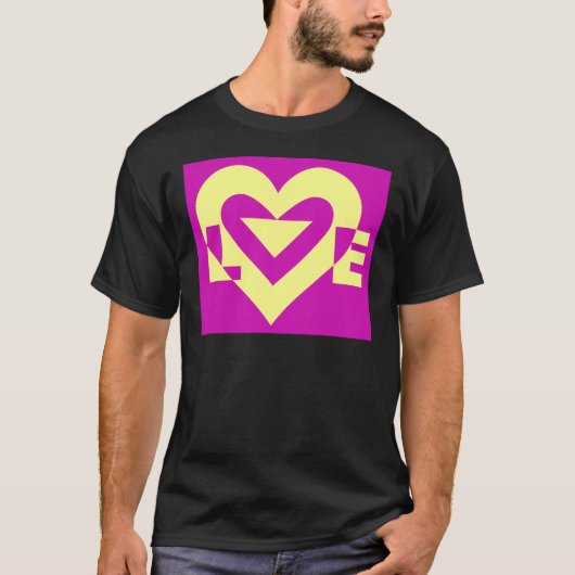 Love Yellow op Paars T-shirt (Voorkant)