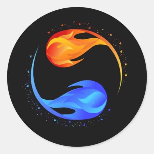 Love-Yin Yang- Ronde Sticker (Voorkant)