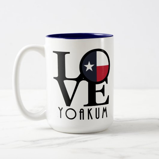 LOVE Yoakum Texas 15oz Tweekleurige Koffiemok (Links)