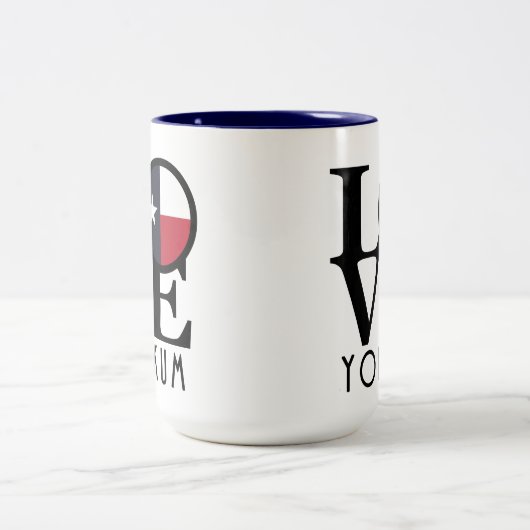 LOVE Yoakum Texas 15oz Tweekleurige Koffiemok (Center)