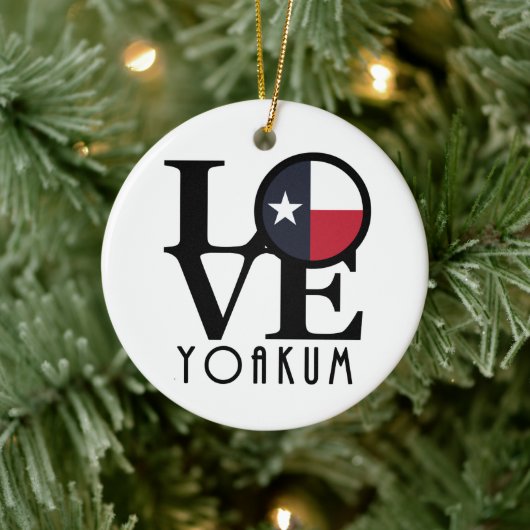 LOVE Yoakum Texas Keramisch Ornament (Boom)