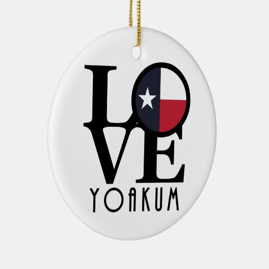 LOVE Yoakum Texas Keramisch Ornament (Rechts)