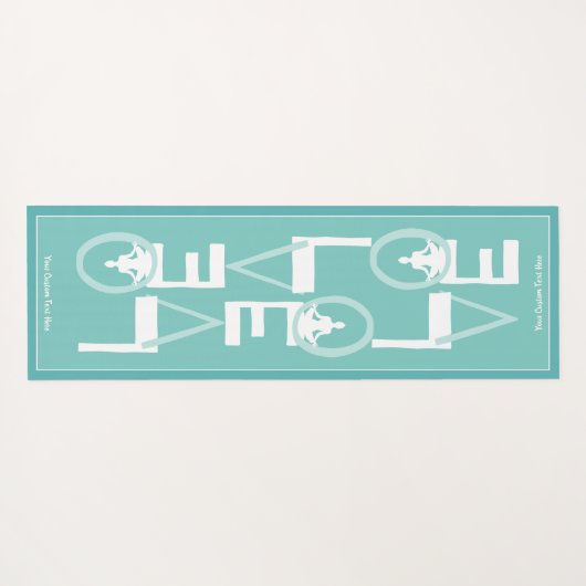 LOVE Yoga Gepersonaliseerde Peach Blauwgroen 2 ZIJ Yogamat (Achterkant (horizontaal))