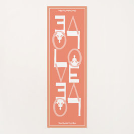 LOVE Yoga Gepersonaliseerde Peach Blauwgroen 2 ZIJ Yogamat