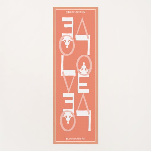 LOVE Yoga Gepersonaliseerde Peach Blauwgroen 2 ZIJ Yogamat (Voorkant)