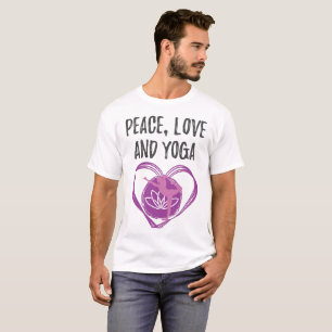 Love Yoga Gift for Yogis Peace, Love and Yoga Gift T-shirt