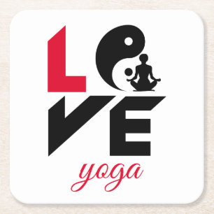 Love yoga kartonnen onderzetters