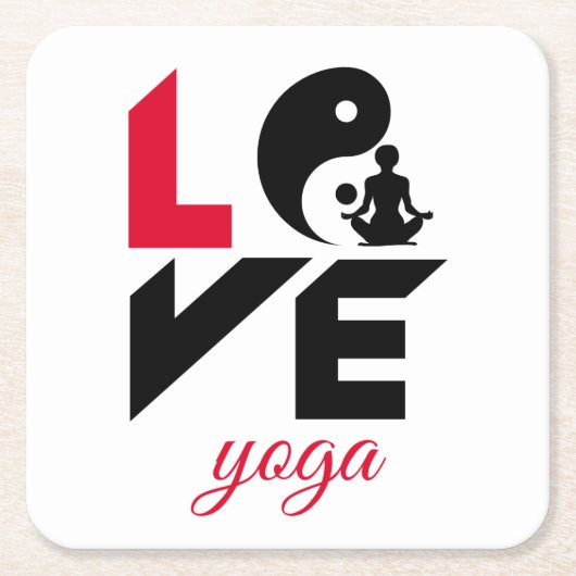 Love yoga kartonnen onderzetters (Voorkant)