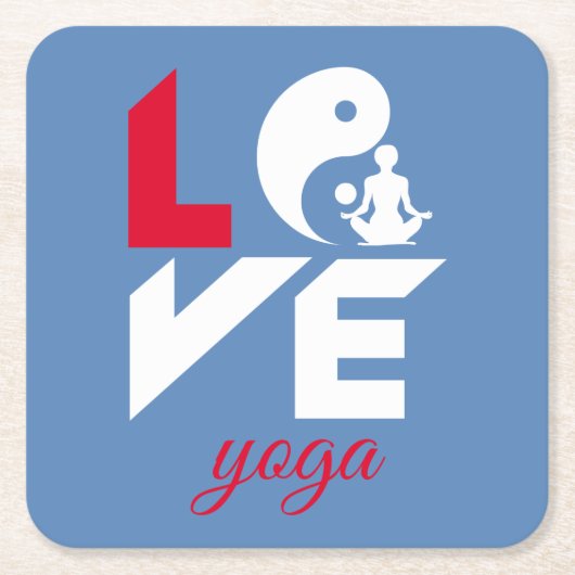 Love yoga kartonnen onderzetters (Voorkant)