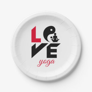 Love yoga papieren bordje