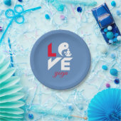 Love yoga papieren bordje (Feest)