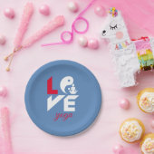 Love yoga papieren bordje (Feest)