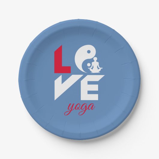 Love yoga papieren bordje (Voorkant)