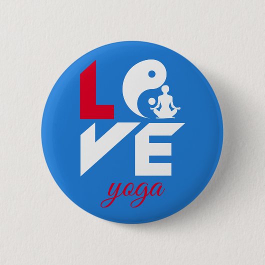Love yoga ronde button 5,7 cm (Voorkant)