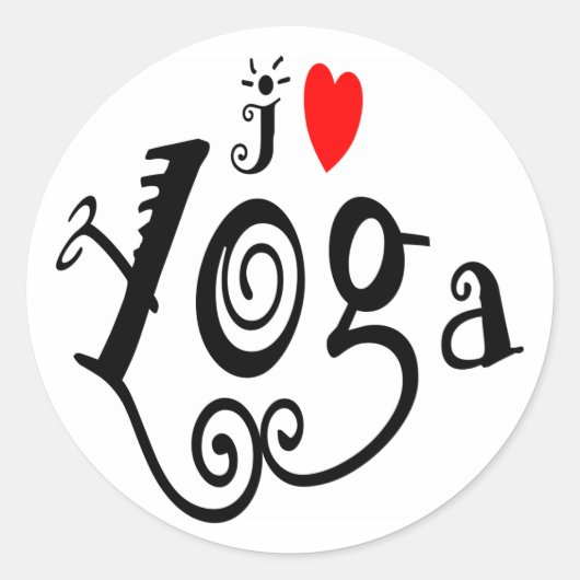 Love Yoga Ronde Sticker (Voorkant)