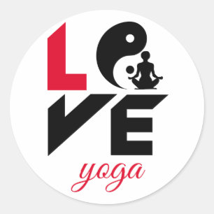 Love yoga ronde sticker