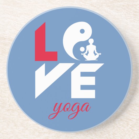 Love yoga zandsteen onderzetter (Voorkant)