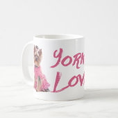 Love Yorkie Yorkshire Terrier Puppy Dog Coffee Mok (Voorkant links)