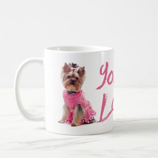 Love Yorkie Yorkshire Terrier Puppy Dog Coffee Mok (Links)
