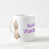 Love Yorkie Yorkshire Terrier Puppy Dog Coffee Mok (Voorkant links)